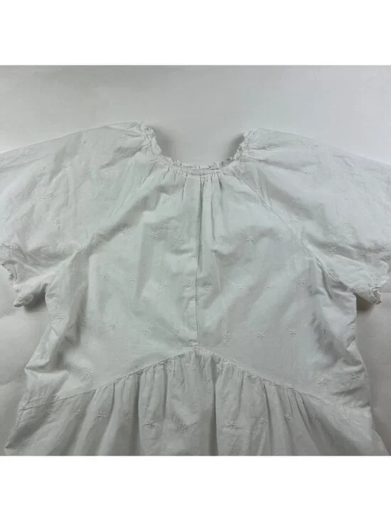 Old Navy White Cotton Eyelet Babydoll Mini Dress L - Picture 6 of 8
